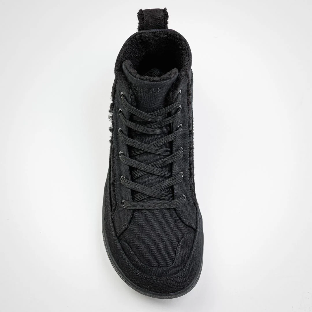 Rutsu Original Barefoot Sneakers High Black Fur - Image 2