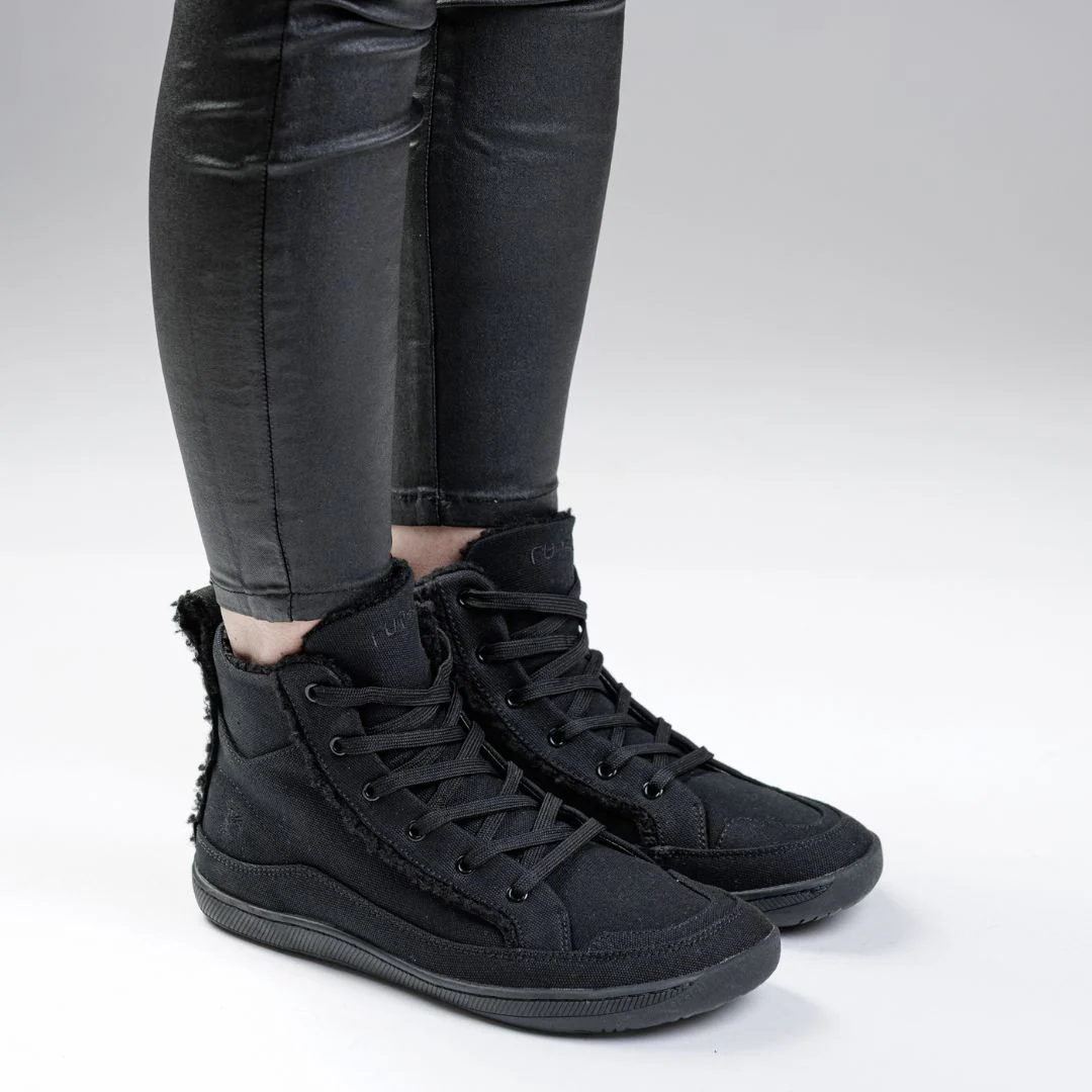 Rutsu Original Barefoot Sneakers High Black Fur - Image 6