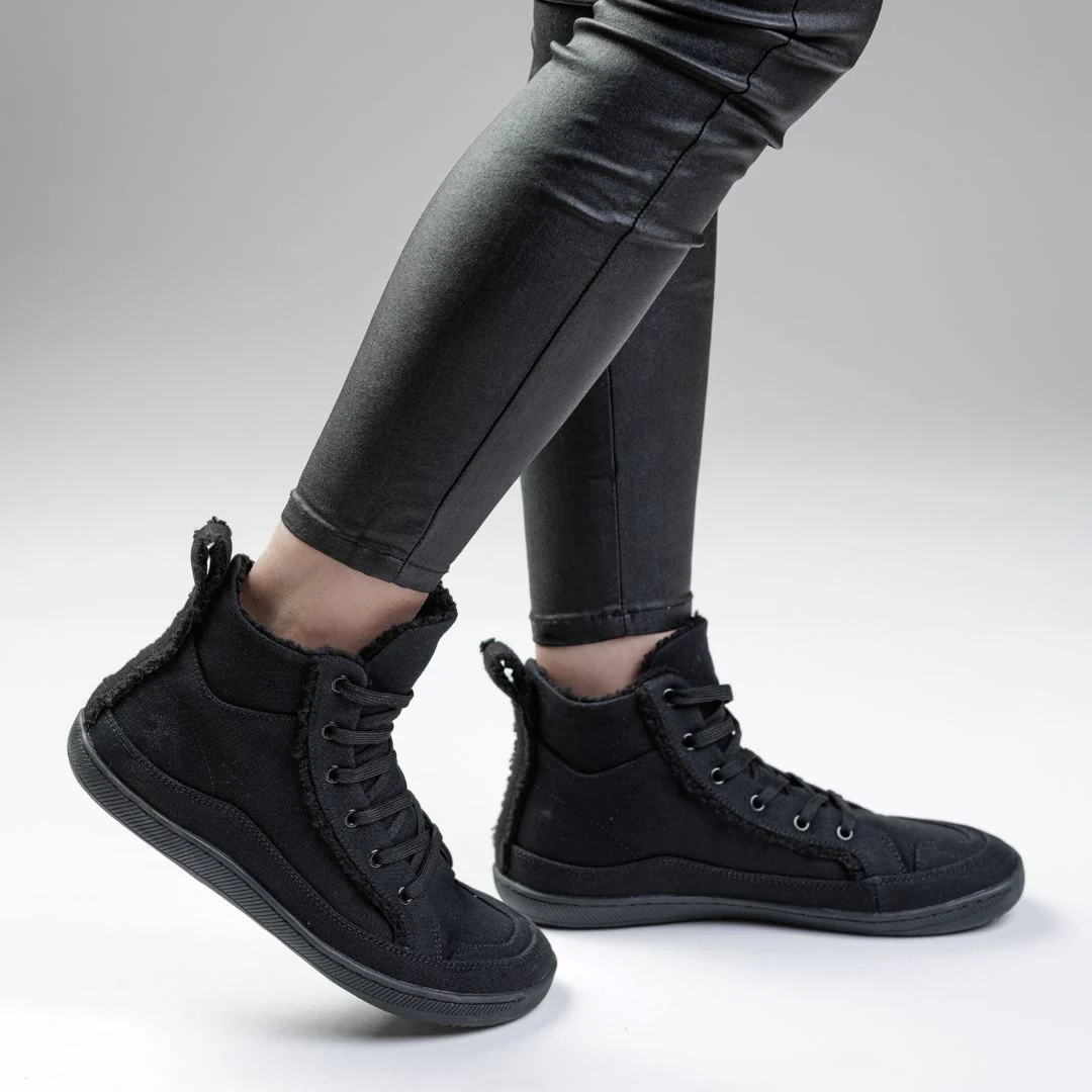 Rutsu Original Barefoot Sneakers High Black Fur - Image 8