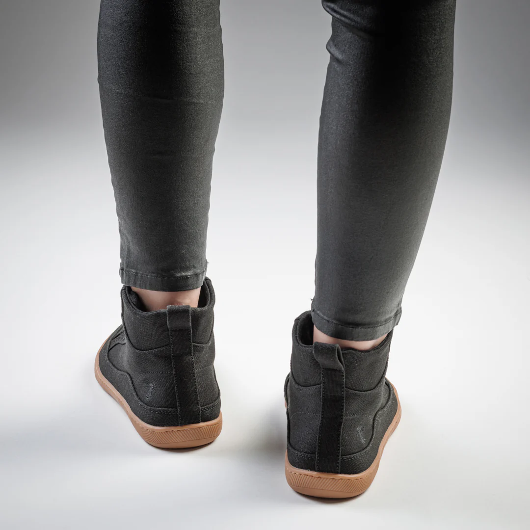 Rutsu Original Barefoot Sneakers High Black & Gum - Image 4