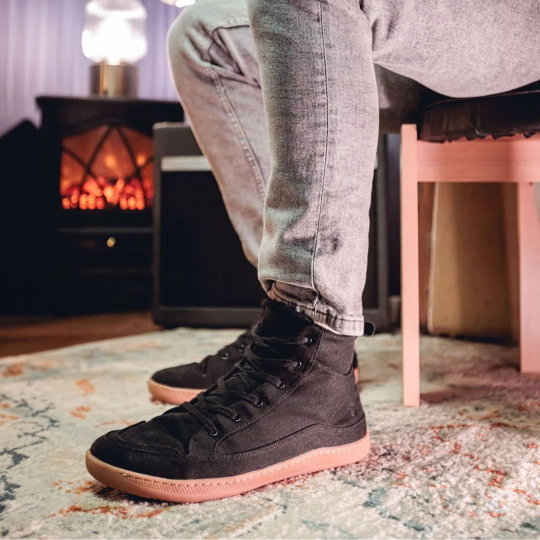 Rutsu Original Barefoot Sneakers High Black & Gum - Image 6