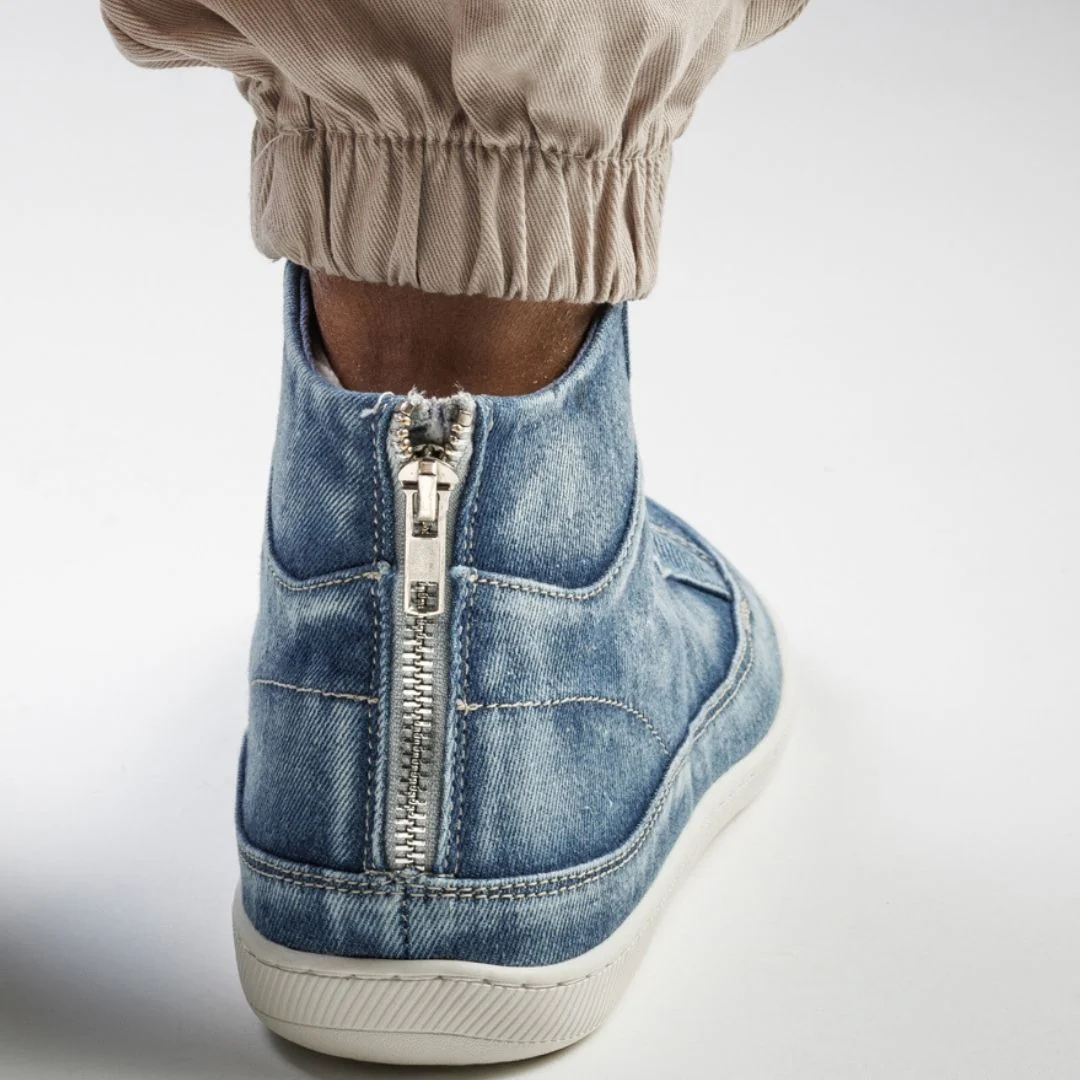 Rutsu Original Barefoot Sneakers High Denim (Back Zip) - Image 5