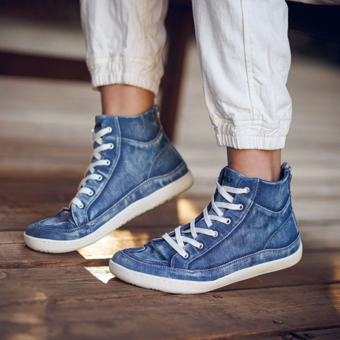 Rutsu Original Barefoot Sneakers High Denim (Back Zip) - Image 7
