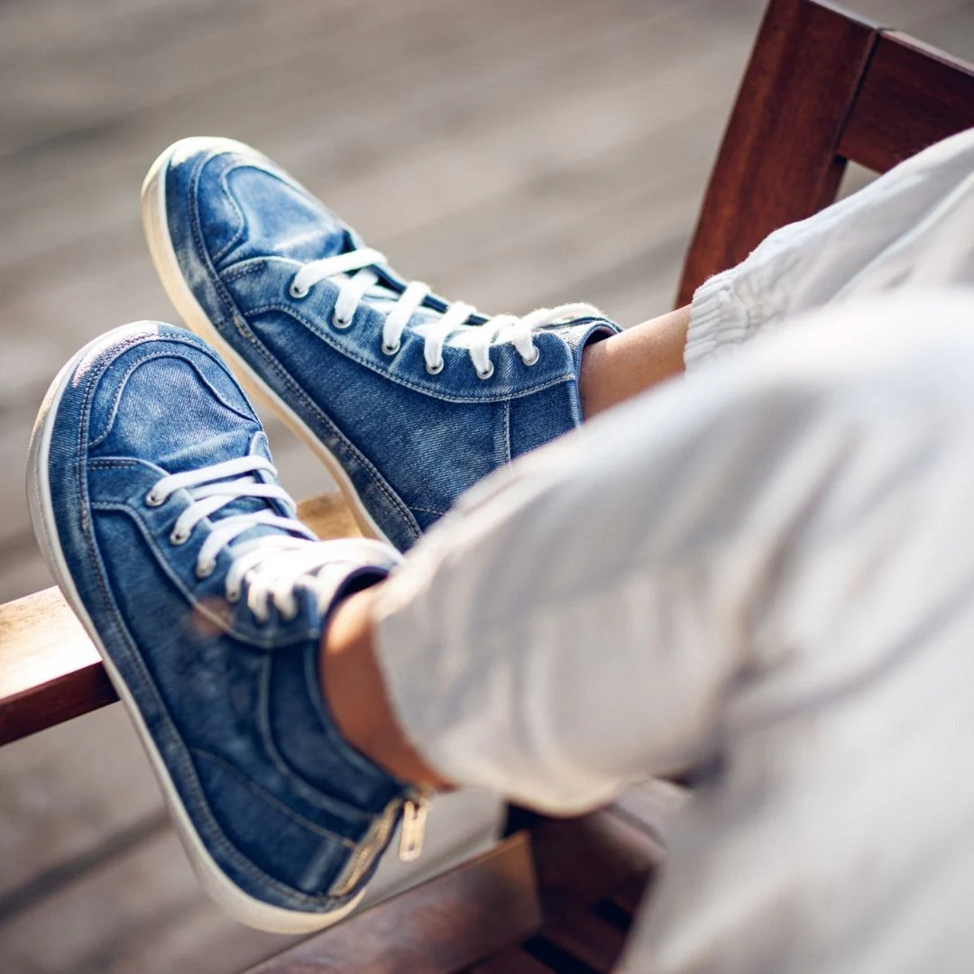 Rutsu Original Barefoot Sneakers High Denim (Back Zip) - Image 8