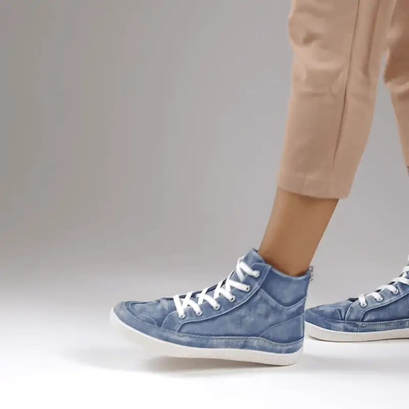 Rutsu Original Barefoot Sneakers High Denim (Back Zip) - Image 9