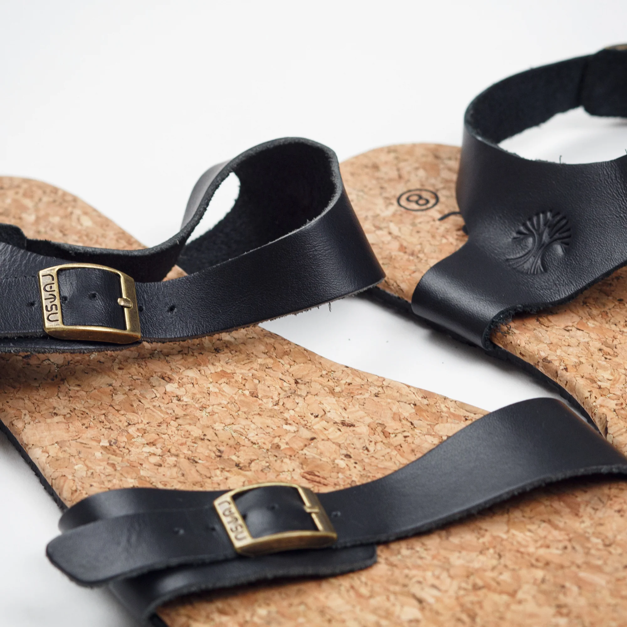 Rutsu Skin.01 Leather Barefoot Sandals Black - Image 8